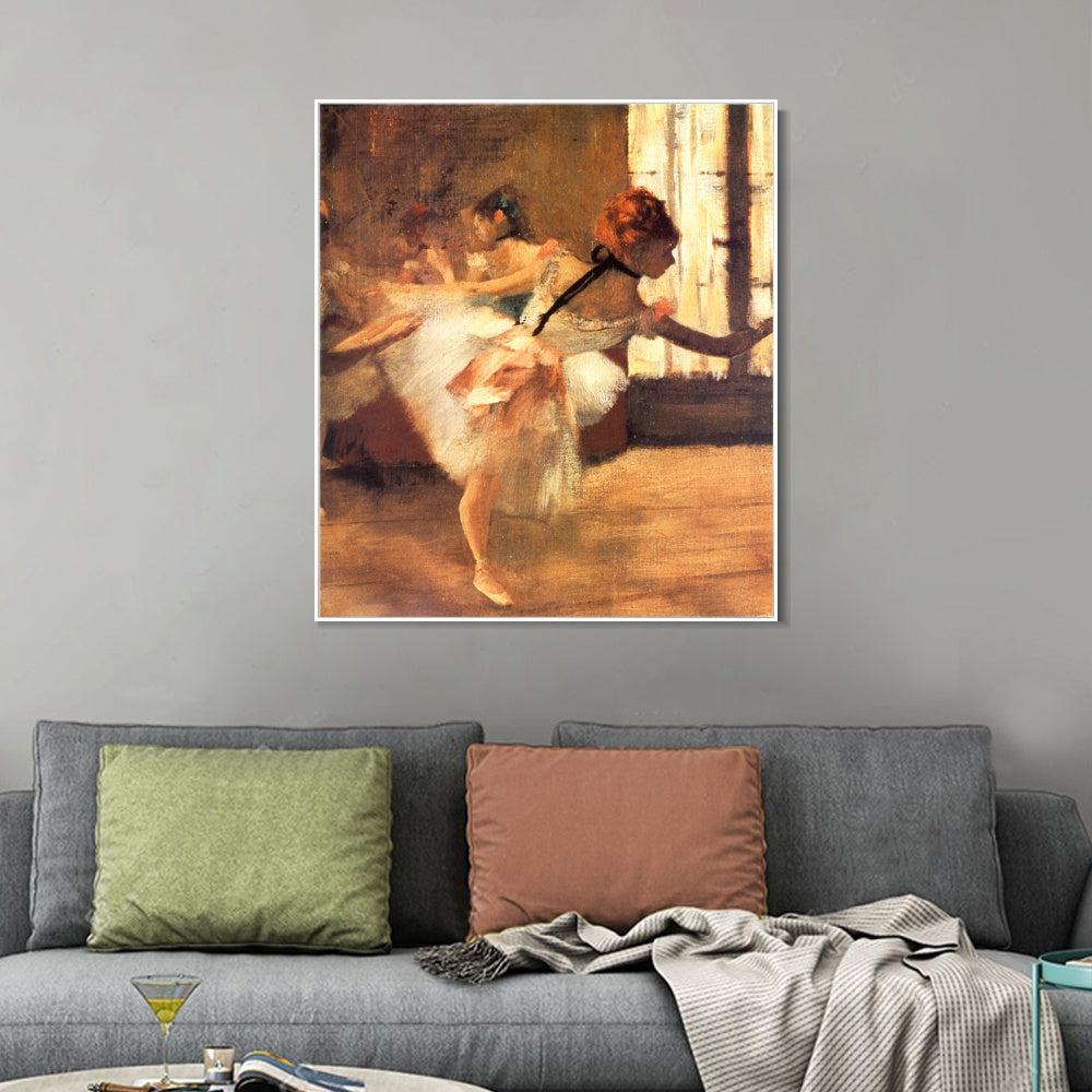 INVIN ART Framed Canvas Giclee Print Art La R篓娄p篓娄tition de Danse, d篓娄tail by Edgar Degas Wall Art