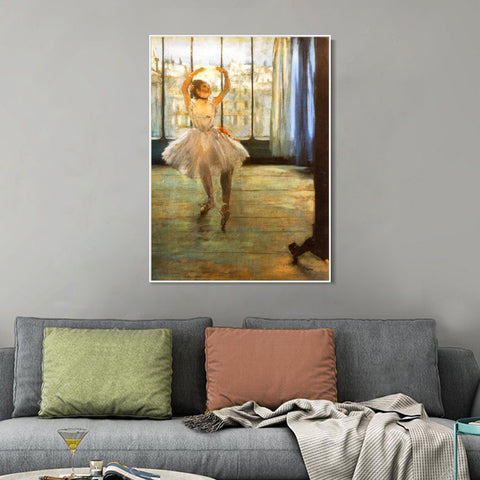 INVIN ART Framed Canvas Giclee Print Art Danseuse posant chez un photographe by Edgar Degas Wall Art Living Room Home Office Decorations
