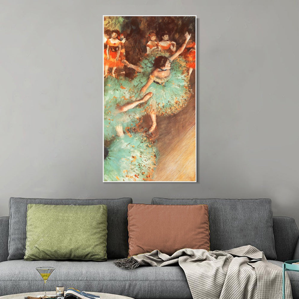INVIN ART Framed Canvas Giclee Print Art Danseuses basculant, Danseuses vertes by Edgar Degas Wall Art