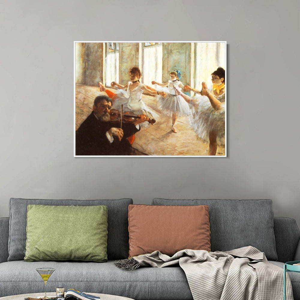 INVIN ART Framed Canvas Giclee Print Art Ecole de dans by Edgar Degas Wall Art