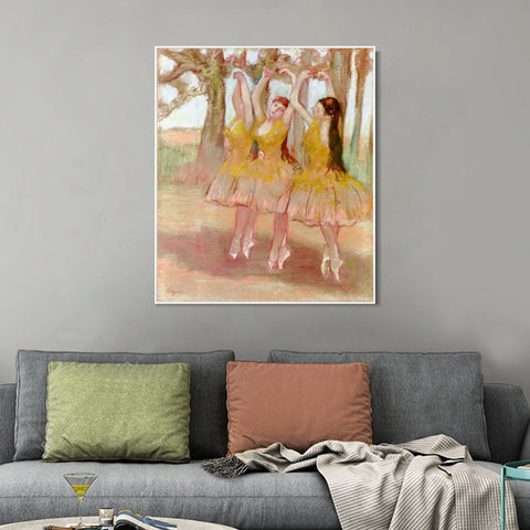 INVIN ART Framed Canvas Giclee Print Art Grecian Dance by Edgar Degas Wall Art Living Room Home Office Decorations