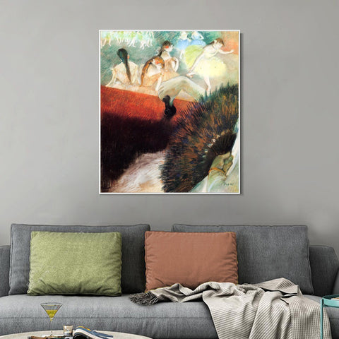 INVIN ART Framed Canvas Giclee Print Art At the Ballet by Edgar Degas Wall Art Living Room Home Office Decorations