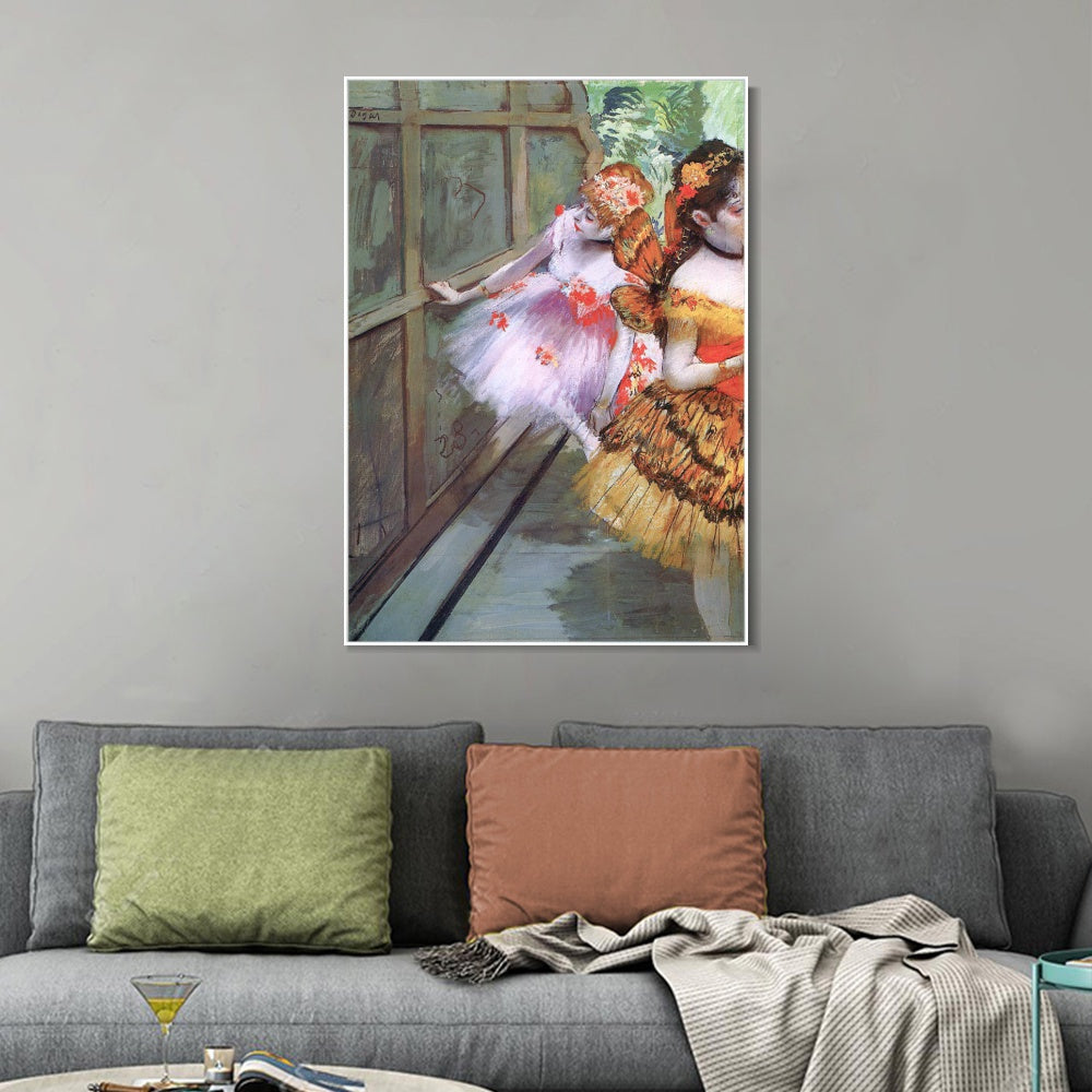 INVIN ART Framed Canvas Giclee Print Art Ballet Dancers in Butterfly Costumes by Edgar Degas Wall Art