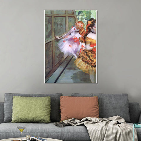 INVIN ART Framed Canvas Giclee Print Art Ballet Dancers in Butterfly Costumes by Edgar Degas Wall Art Living Room Home Office Decorations