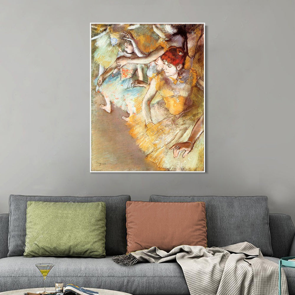 INVIN ART Framed Canvas Giclee Print Art Ballet Dancers on the Stage by Edgar Degas Wall Art