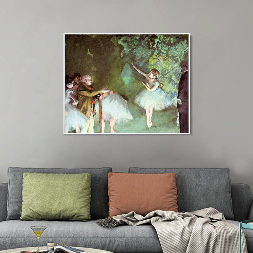 INVIN ART Framed Canvas Giclee Print Art Ballet Rehearsal by Edgar Degas Wall Art