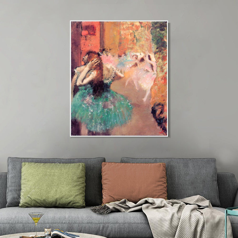 INVIN ART Framed Canvas Giclee Print Art Ballet Scene by Edgar Degas Wall Art