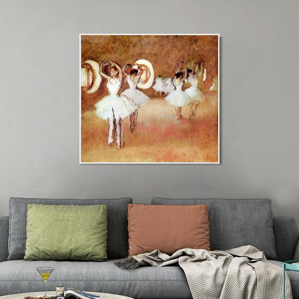 INVIN ART Framed Canvas Giclee Print Art Dance Rehearsal in the Studio of the Opera by Edgar Degas Wall Art