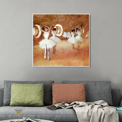 INVIN ART Framed Canvas Giclee Print Art Dance Rehearsal in the Studio of the Opera by Edgar Degas Wall Art Living Room Home Office Decorations