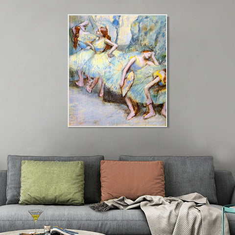 INVIN ART Framed Canvas Giclee Print Art Danseuses dans les coulisses by Edgar Degas Wall Art Living Room Home Office Decorations
