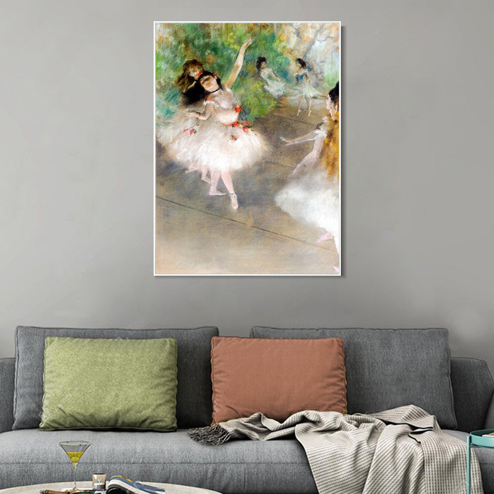 INVIN ART Framed Canvas Giclee Print Art Dancers, 1878 by Edgar Degas Wall Art