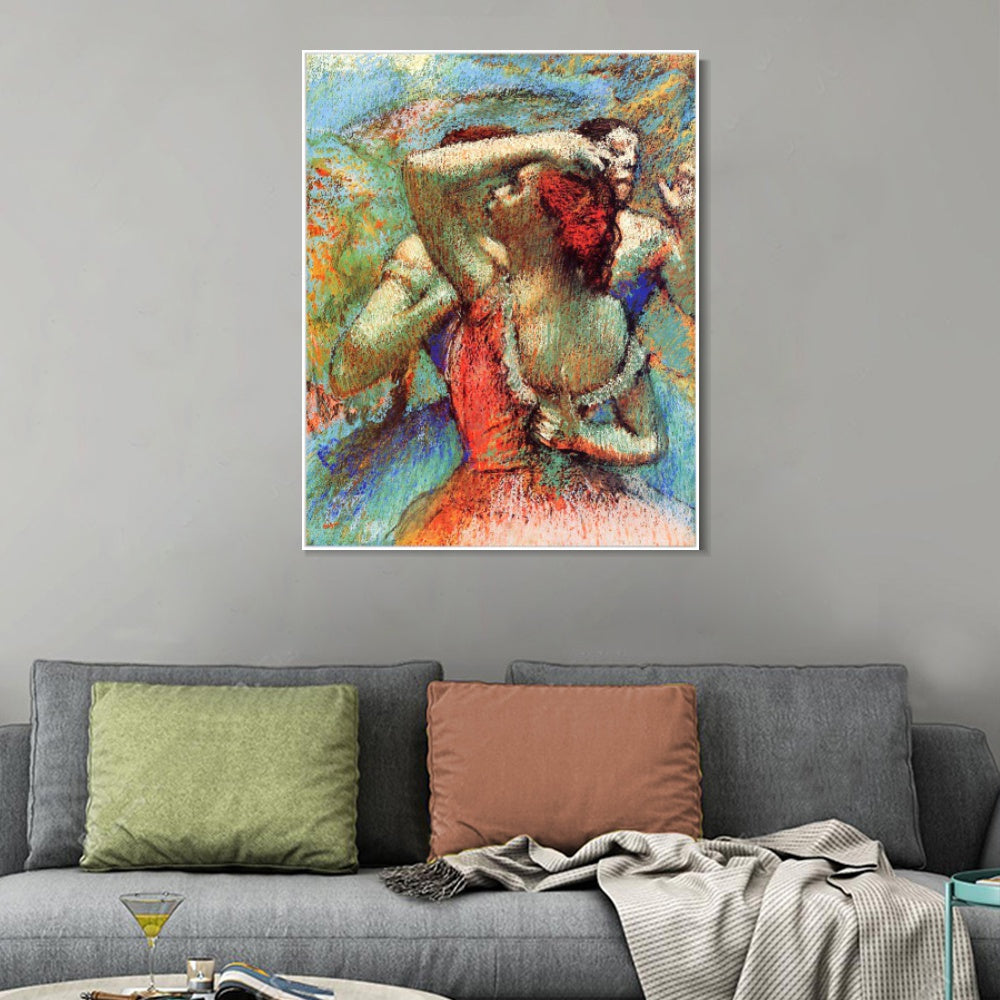 INVIN ART Framed Canvas Giclee Print Art Dancers, 1890 by Edgar Degas Wall Art Living Room Home Office Decorations