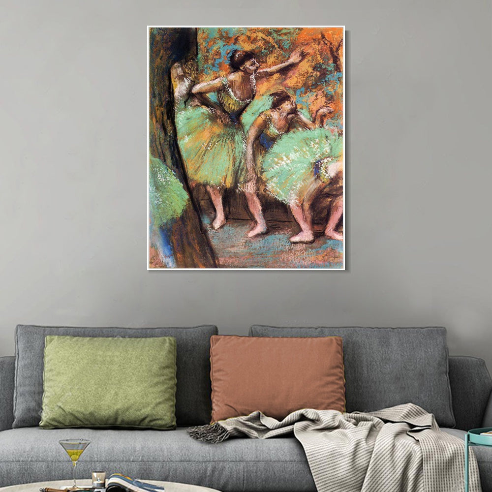 INVIN ART Framed Canvas Giclee Print Art Dancers, 1898 by Edgar Degas Wall Art