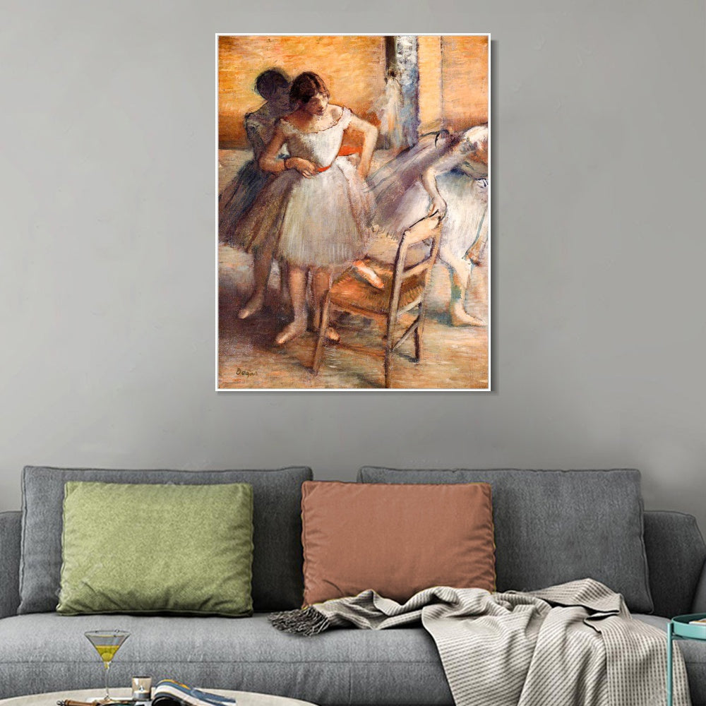 INVIN ART Framed Canvas Giclee Print Art Dancers,circa 1895-1900 by Edgar Degas Wall Art