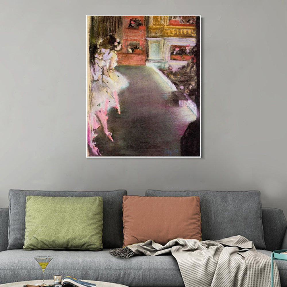 INVIN ART Framed Canvas Giclee Print Art Dancers at the Old Opera House by Edgar Degas Wall Art