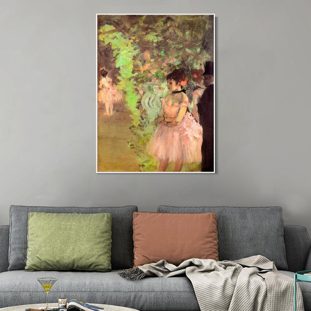 INVIN ART Framed Canvas Giclee Print Art Dancers Backstage, 1872 by Edgar Degas Wall Art