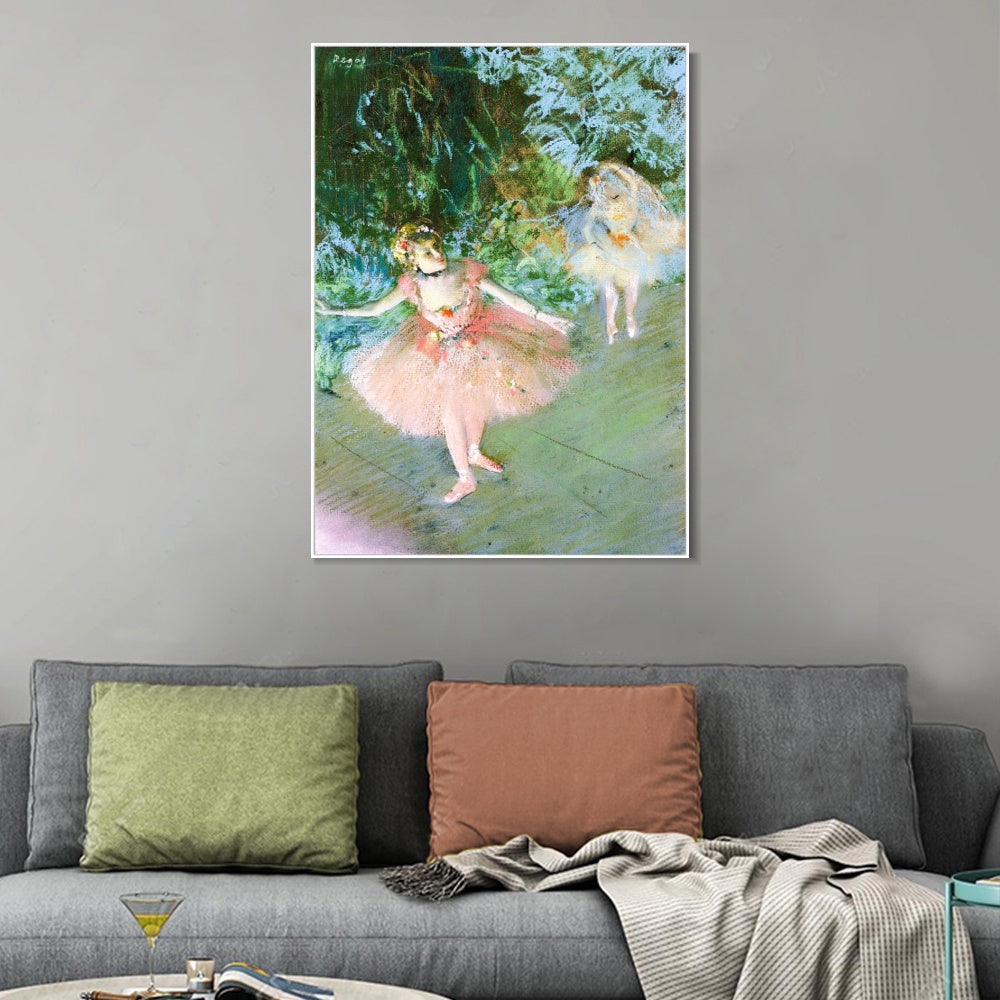 INVIN ART Framed Canvas Giclee Print Art Dancers on Set,1878-1880 by Edgar Degas Wall Art