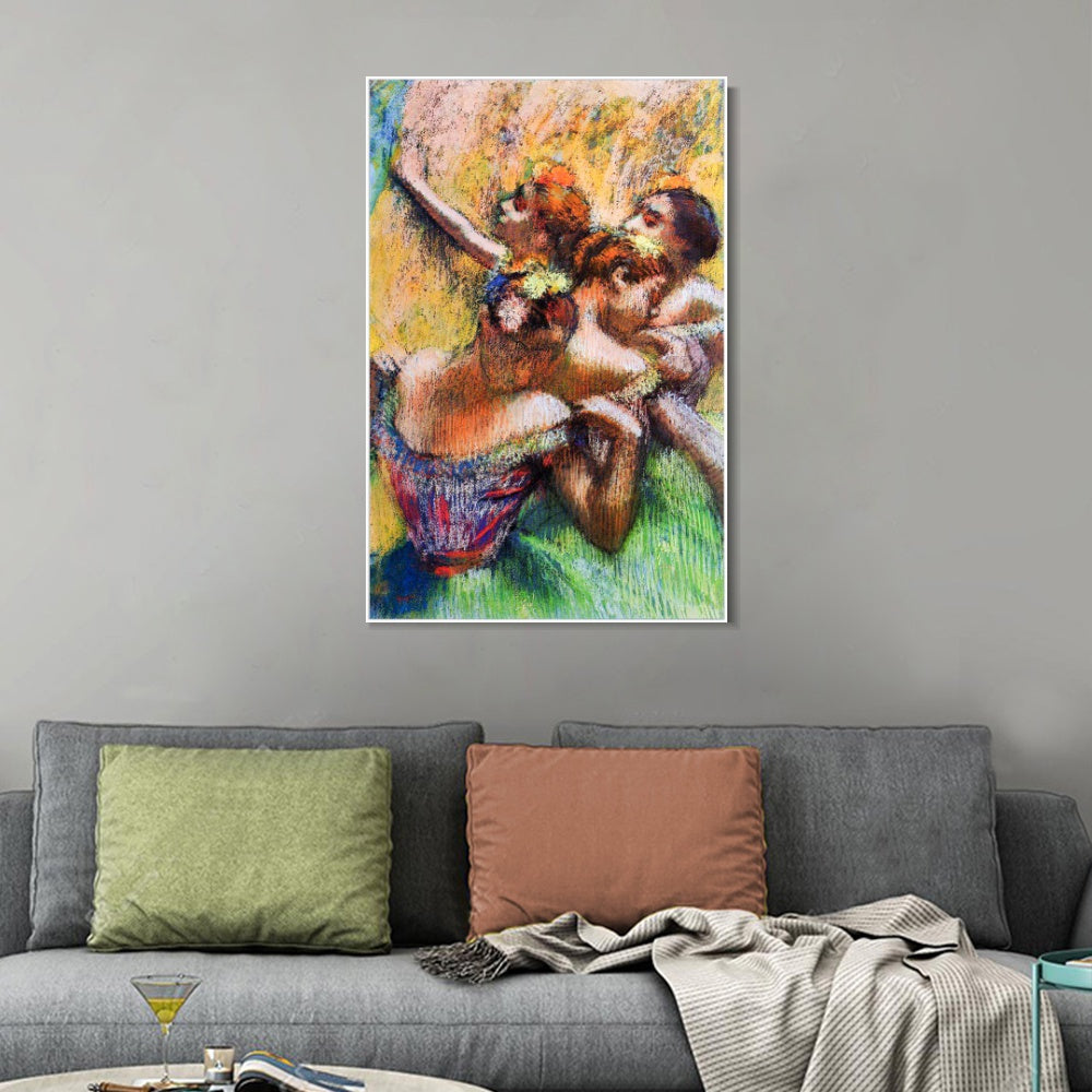 INVIN ART Framed Canvas Giclee Print Art Four Dancers,circa 1902 by Edgar Degas Wall Art