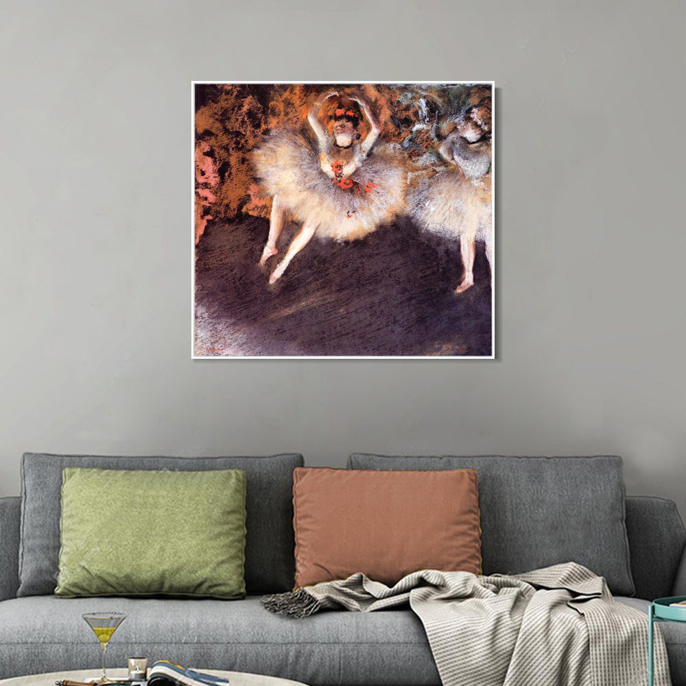 INVIN ART Framed Canvas Giclee Print Art Le Pas Battu - 1879 by Edgar Degas Wall Art