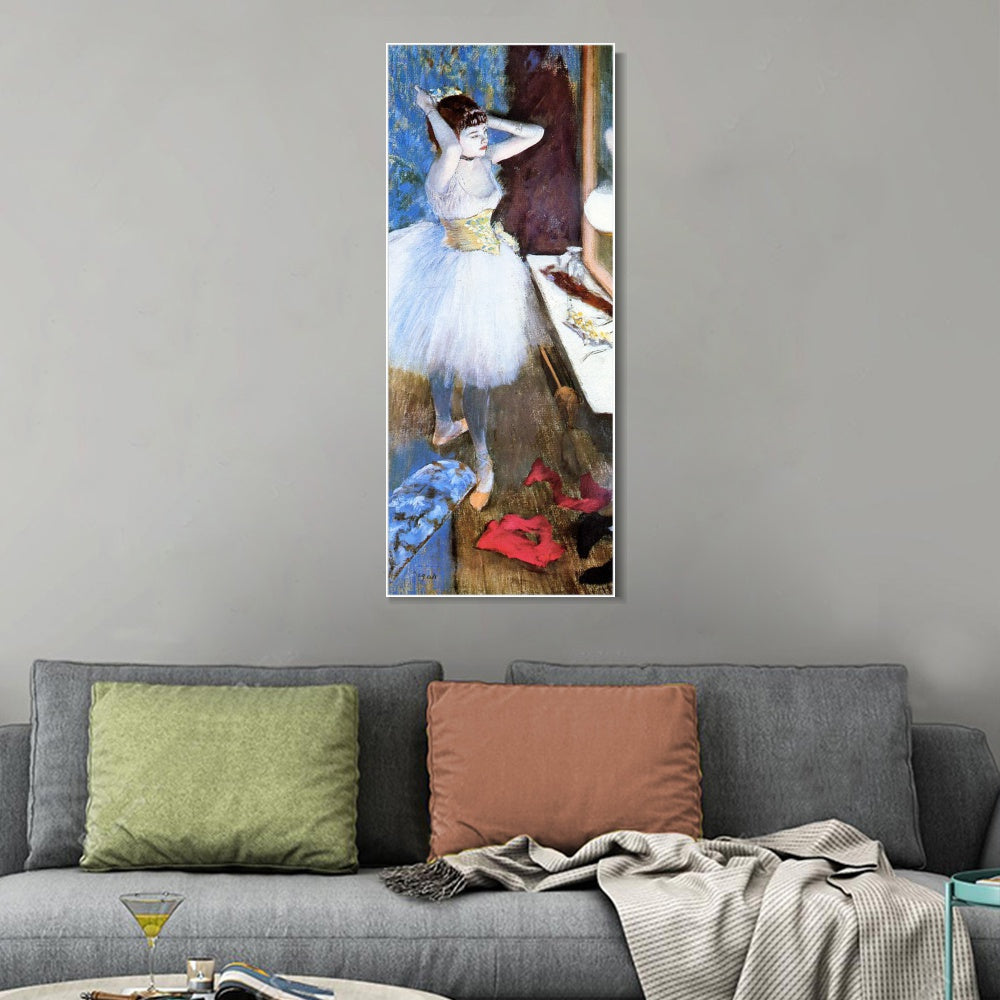 INVIN ART Framed Canvas Giclee Print Art Dancer in Her Dressing Room,circa 1879 by Edgar Degas Wall Art