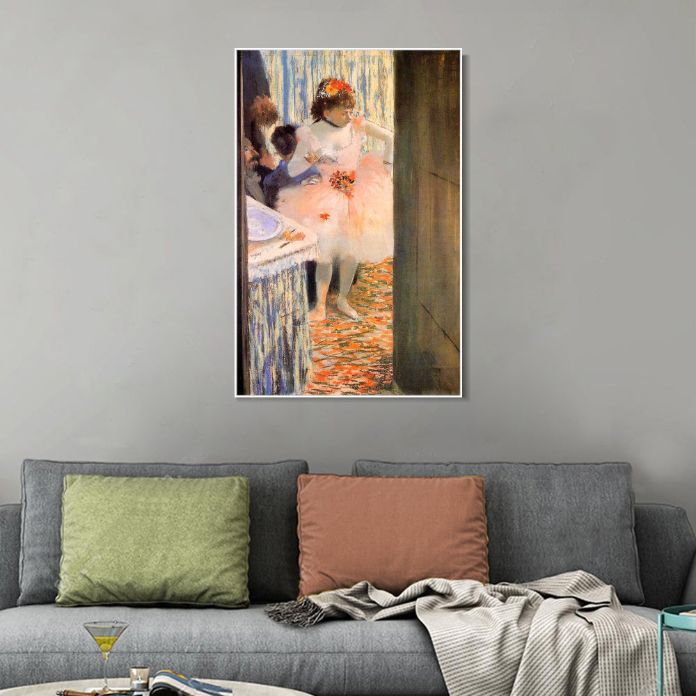 INVIN ART Framed Canvas Giclee Print Art Dancer in Her Dressing Room,circa 1880 by Edgar Degas Wall Art