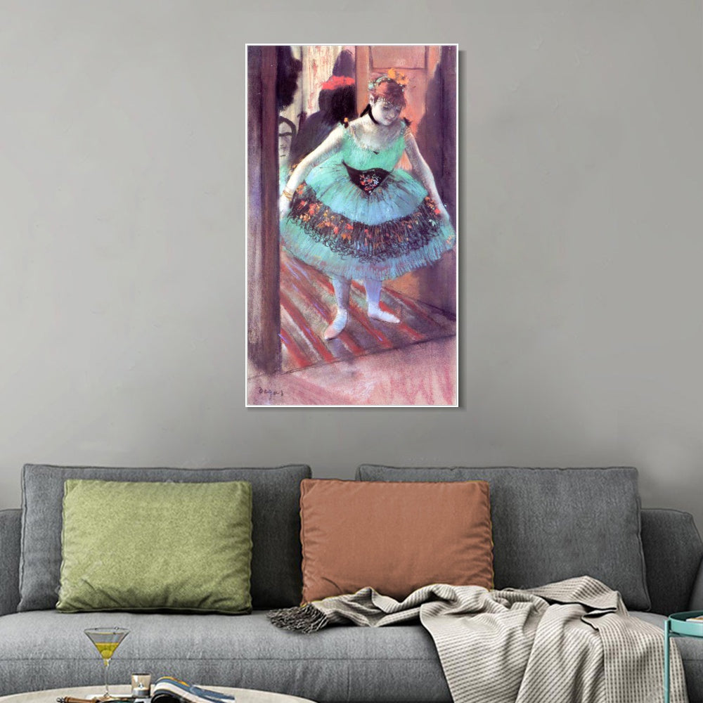 INVIN ART Framed Canvas Giclee Print Art Dancer Leaving Her Dressing Room by Edgar Degas Wall Art