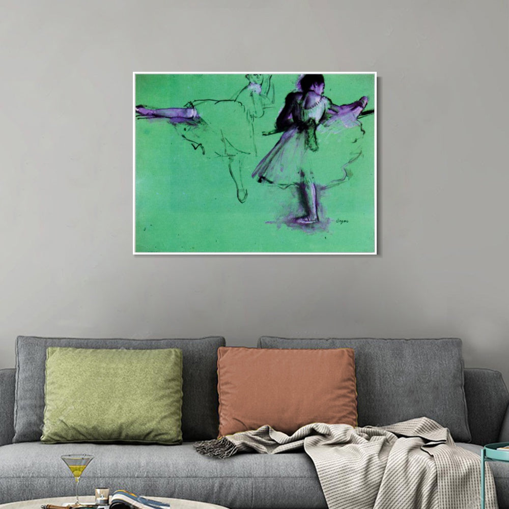 INVIN ART Framed Canvas Giclee Print Art Dancers at the Barre - circa 1873 by Edgar Degas Wall Art
