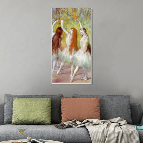 INVIN ART Framed Canvas Giclee Print Art Dancers in Green,circa 1878 by Edgar Degas Wall Art Living Room Home Office Decorations