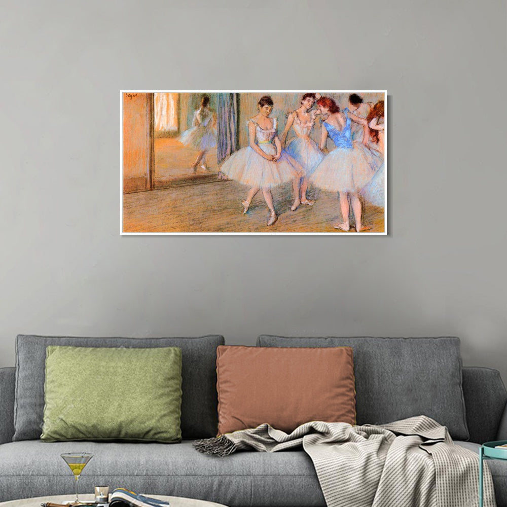 INVIN ART Framed Canvas Giclee Print Art Dancers in the Studio,circa 1884 by Edgar Degas Wall Art