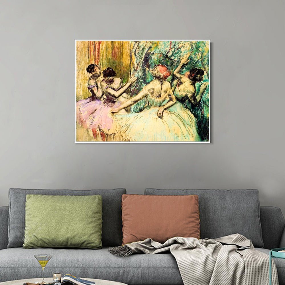 INVIN ART Framed Canvas Giclee Print Art Dancers in the Wings,1897-1901 by Edgar Degas Wall Art