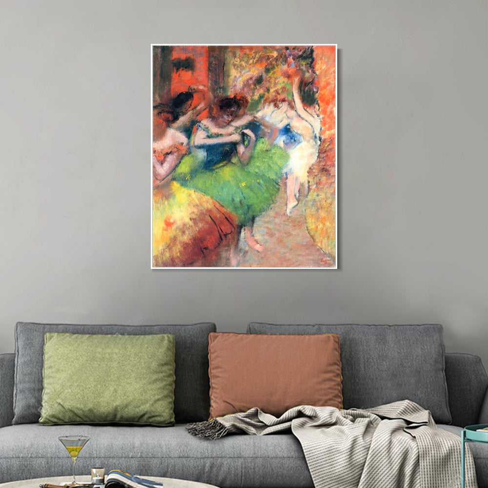 INVIN ART Framed Canvas Giclee Print Art Dancers in the Wings,circa 1885 by Edgar Degas Wall Art