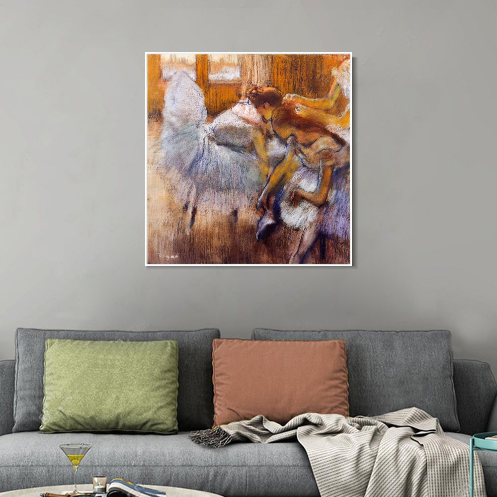 INVIN ART Framed Canvas Giclee Print Art Dancers Relaxing,circa 1885 by Edgar Degas Wall Art