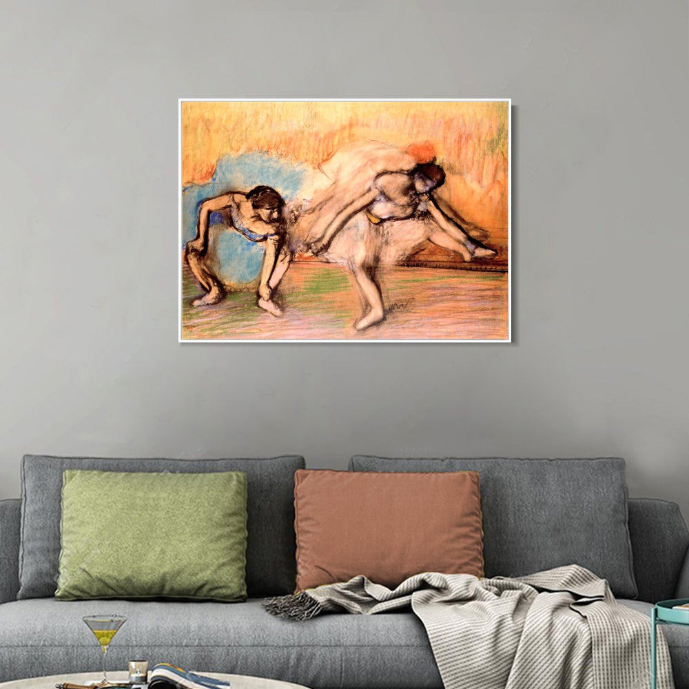 INVIN ART Framed Canvas Giclee Print Art Dancers Resting, circa 1896 by Edgar Degas Wall Art