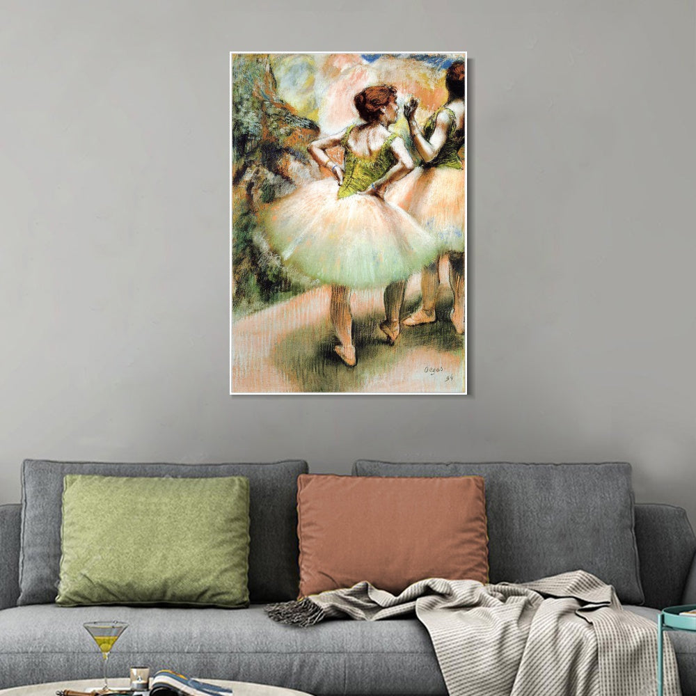 INVIN ART Framed Canvas Giclee Print Art Dancer with a Fan,1897 - 1901 by Edgar Degas Wall Art Living Room Home Office Decorations