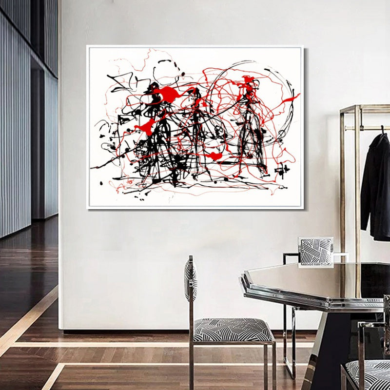 INVIN ART Framed Canvas Giclee Print Art Abstract Series#6 by Jackson Pollock Wall Art