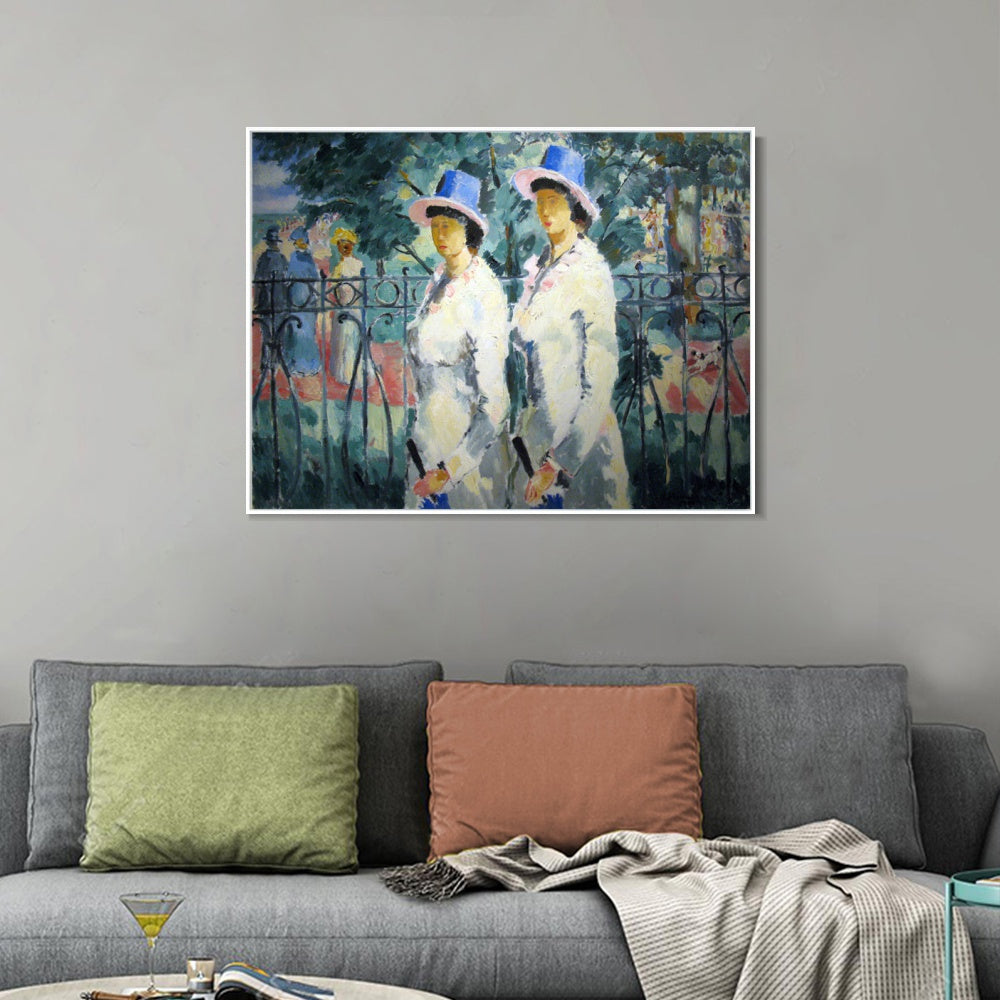 INVIN ART Framed Canvas Giclee Print Art Sisters,1930 by Kasimir Malevich Wall Art Living Room Home Office Decorations