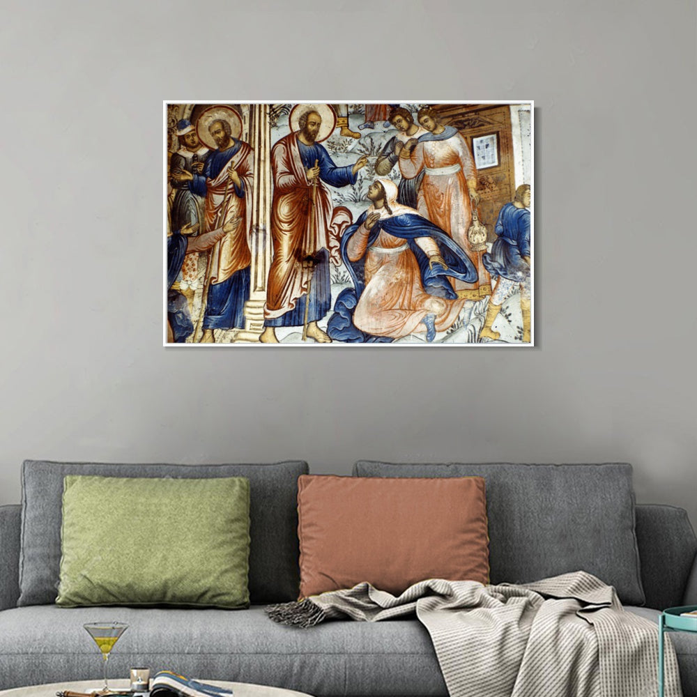 INVIN ART Framed Canvas Giclee Print Art Frescos in Yaroslavl 04 by Kasimir Malevich Wall Art Living Room Home Office Decorations