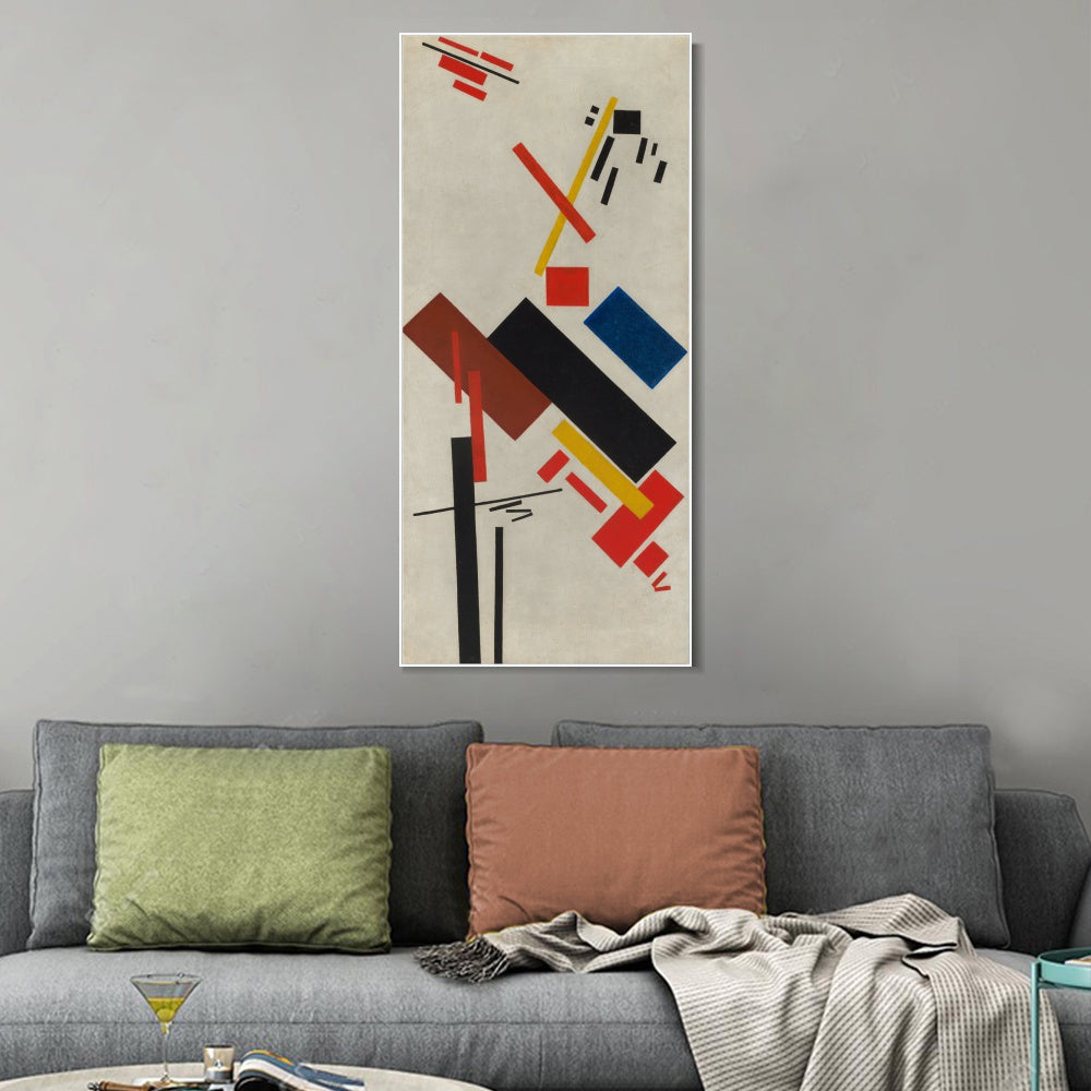 INVIN ART Framed Canvas Giclee Print Art Howse Under Construction by Kasimir Malevich Wall Art Living Room Home Office Decorations