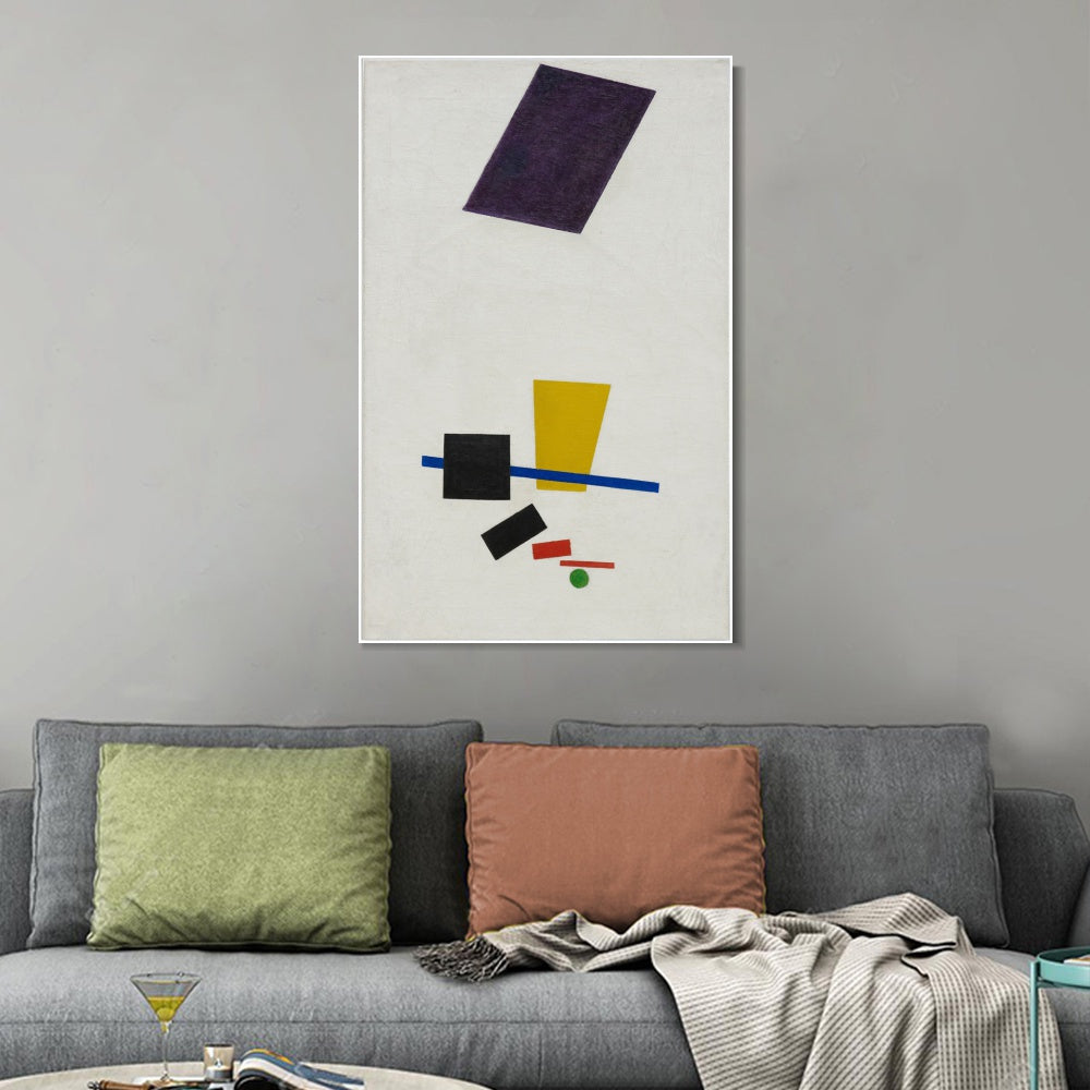 INVIN ART Framed Canvas Giclee Print Art Painterly Realism of a Football Player Color Masses in the 4th Dimension by Kasimir Malevich Wall Art Living Room Home Office Decorations