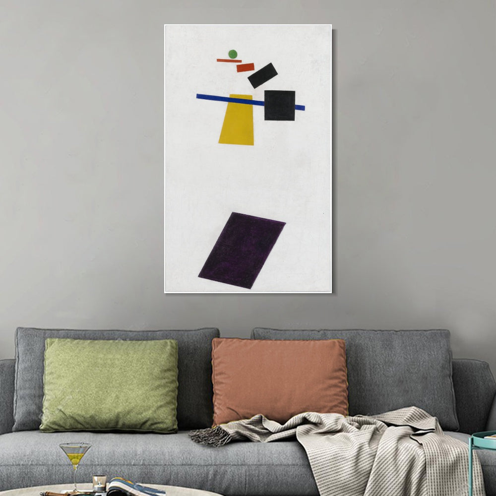 INVIN ART Framed Canvas Giclee Print Art Suprematism,Soccer Player in the Fourth Dimension by Kasimir Malevich Wall Art Living Room Home Office Decorations