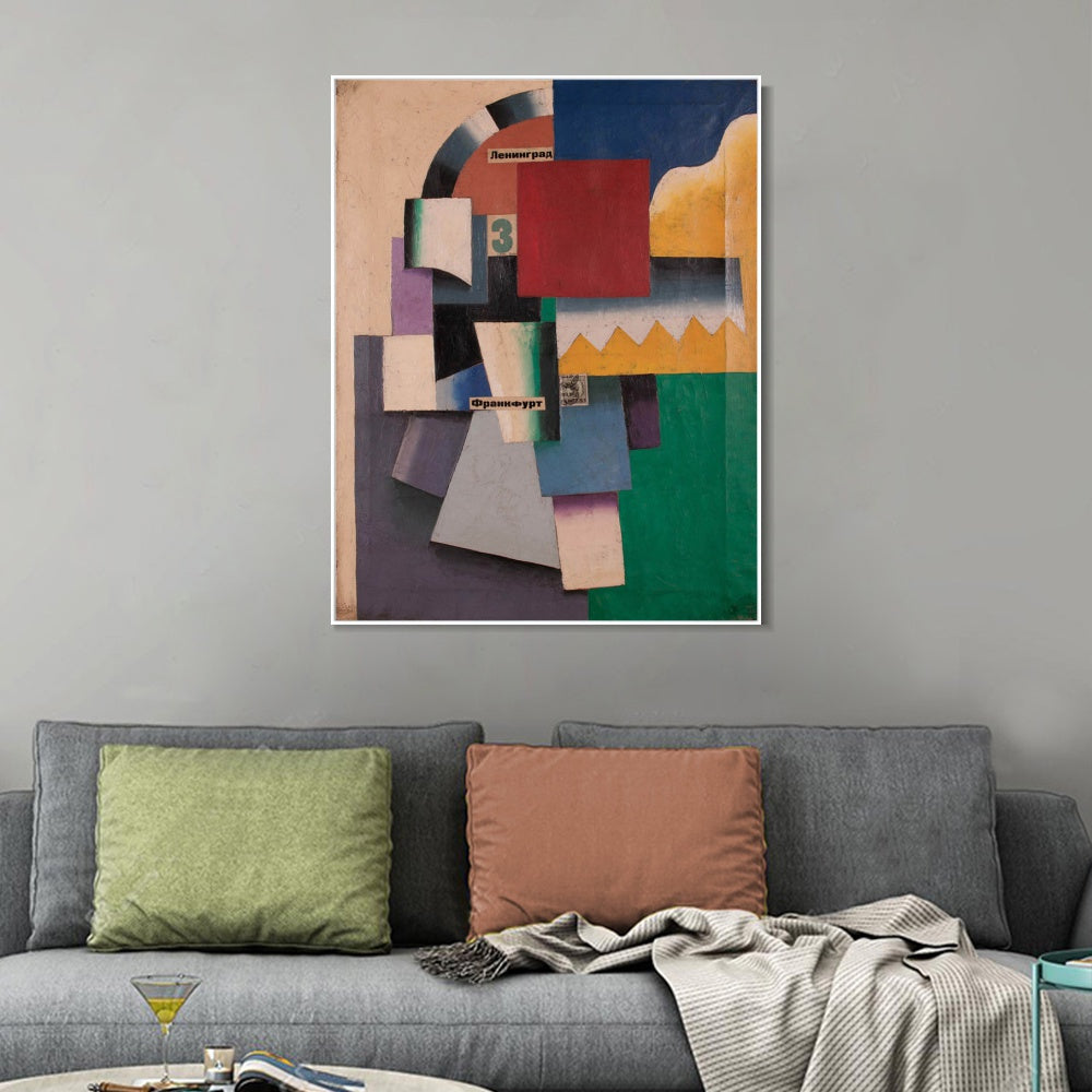 INVIN ART Framed Canvas Giclee Print Art Series#057 by Kasimir Malevich Wall Art Living Room Home Office Decorations