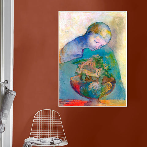 INVIN ART Framed Canvas Series#031 by Odilon Redon Wall Art Living Room Home Office Decorations