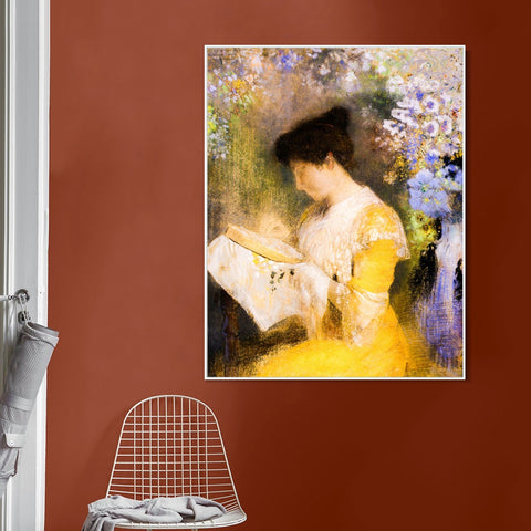 INVIN ART Framed Canvas Portrait of Madame by Odilon Redon Wall Art Living Room Home Office Decorations
