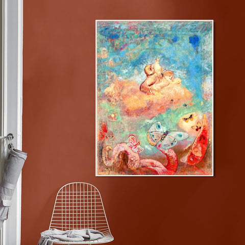 INVIN ART Framed Canvas Series#046 by Odilon Redon Wall Art Living Room Home Office Decorations