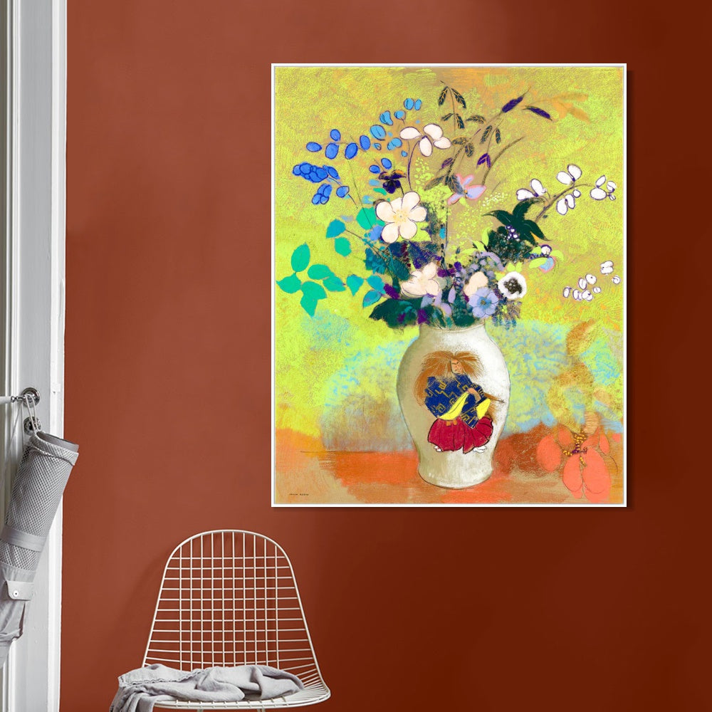 INVIN ART Framed Canvas Series#052 by Odilon Redon Wall Art Living Room Home Office Decorations