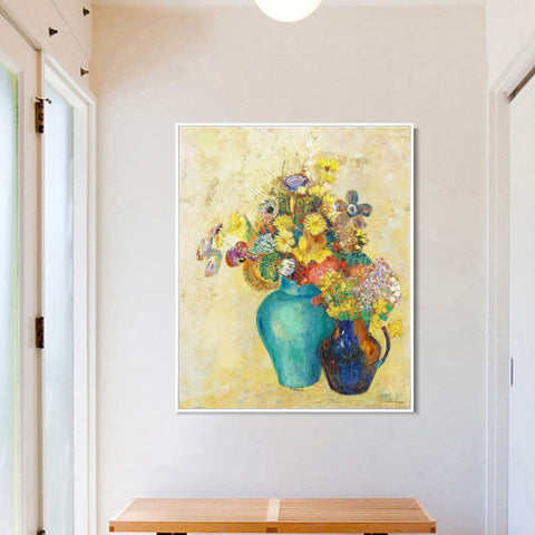 INVIN ART Framed Canvas Series#066 by Odilon Redon Wall Art Living Room Home Office Decorations