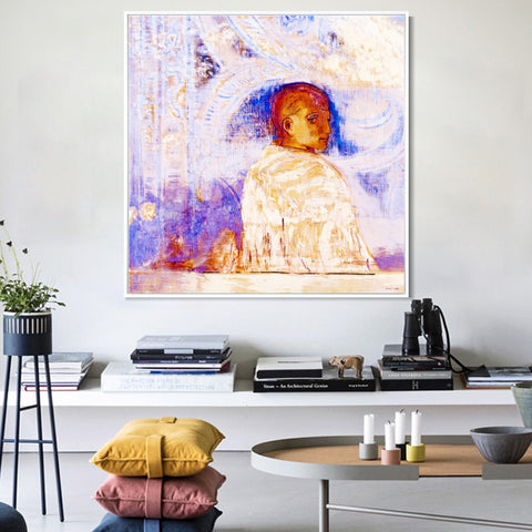 INVIN ART Framed Canvas Series#076 by Odilon Redon Wall Art Living Room Home Office Decorations