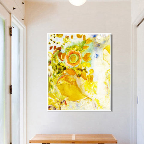 INVIN ART Framed Canvas Series#077 by Odilon Redon Wall Art Living Room Home Office Decorations