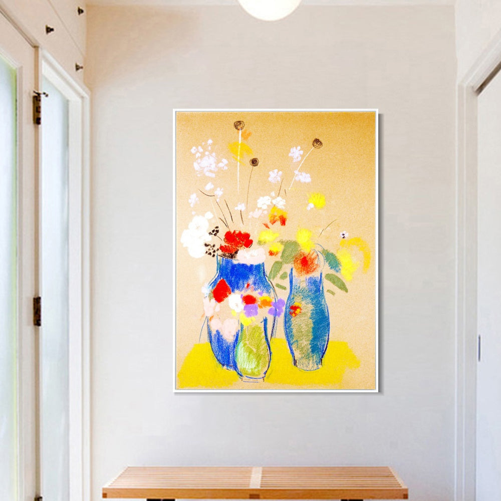 INVIN ART Framed Canvas Series#080 by Odilon Redon Wall Art Living Room Home Office Decorations