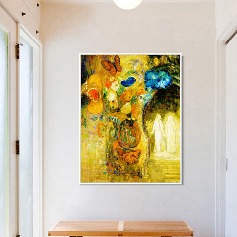 INVIN ART Framed Canvas Series#082 by Odilon Redon Wall Art Living Room Home Office Decorations